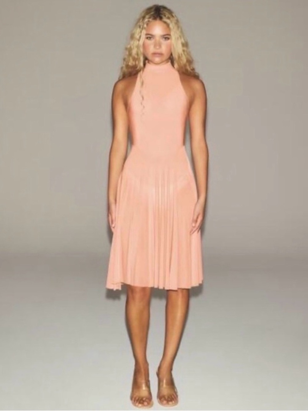 NWT Skims (M) Milky Sheer High
Neck Midi Dress Desert Clay